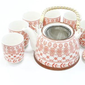 Amber Pattern Herbal Teapot Set