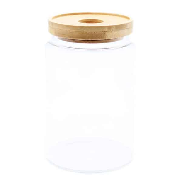 Cottage Bamboo Glass Jar - 15cm