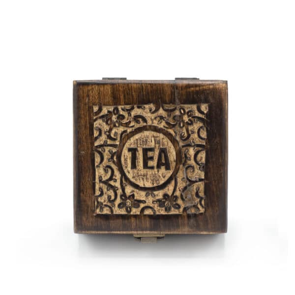 Mango Carved Tea Box (4 compartments) - Image 2