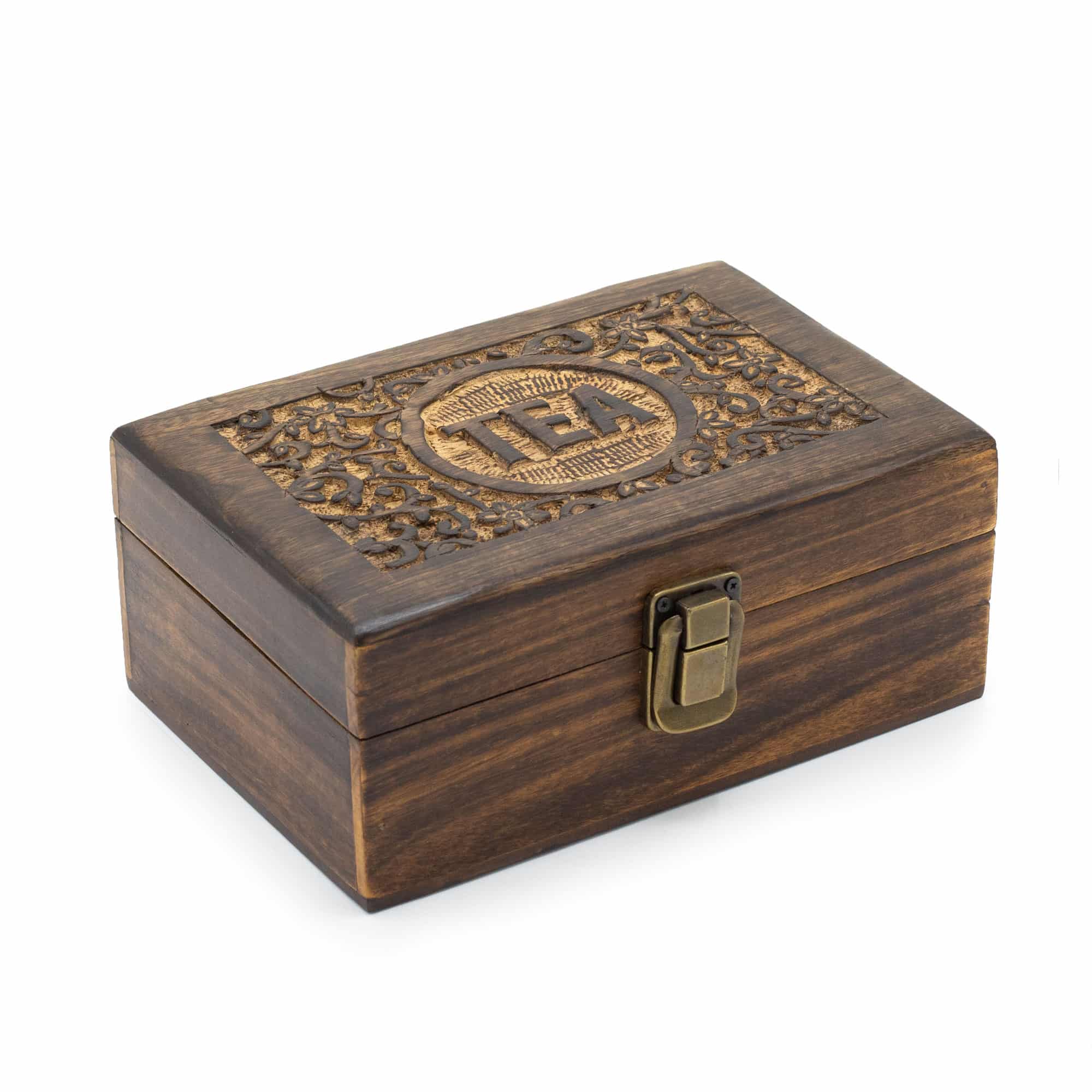 Mango Carved Tea Box - (6 compartments) - Image 2