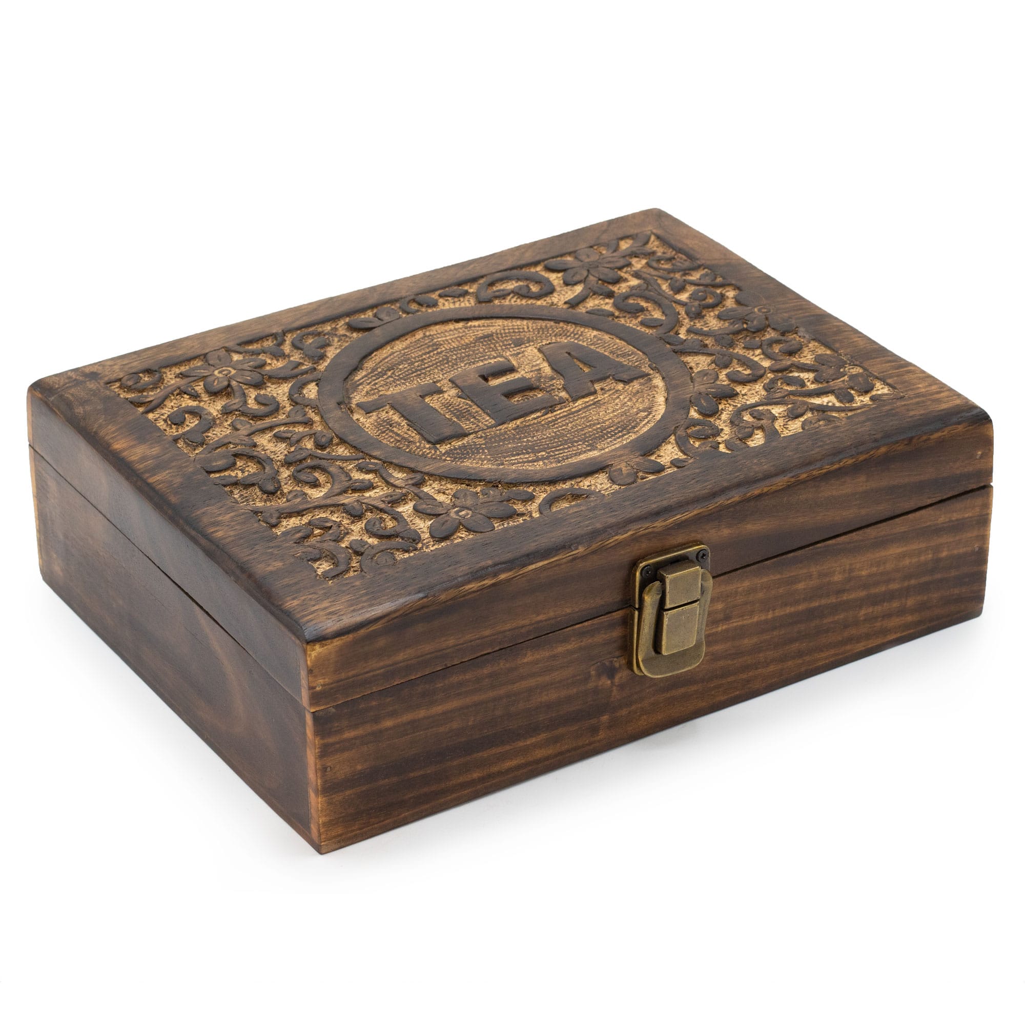 Mango Carved Tea Box - ( 12 compartments) - Image 2
